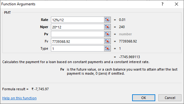 Calculating monthly SIP premium