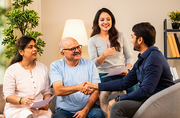 Indian couple planning retirement