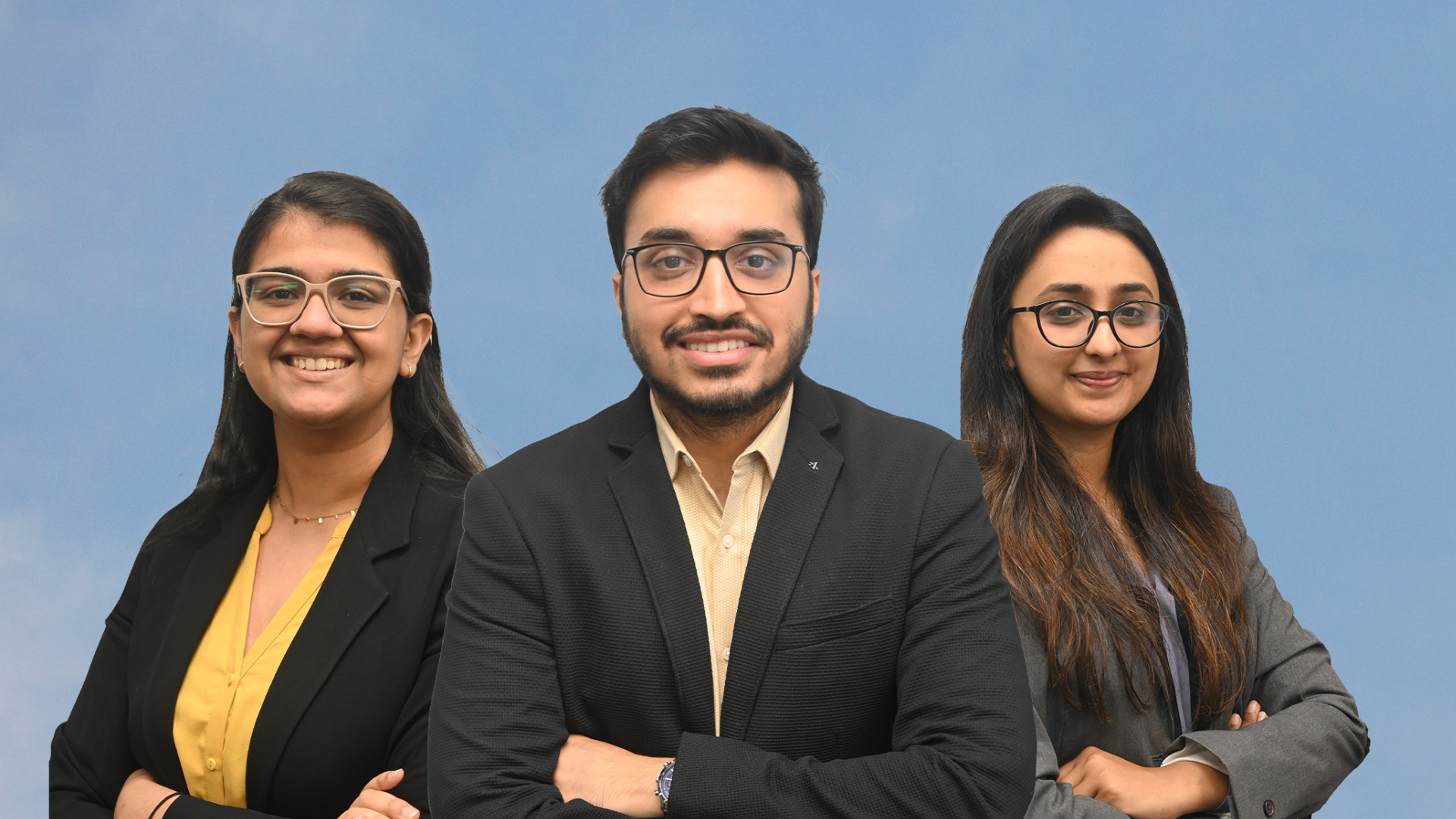 happy Indian clients with financial advisor, success meeting, professional office, celebration atmosphere